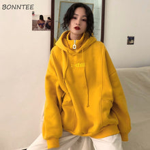 Load image into Gallery viewer, Hoodies Women Hooded Plus Velvet Thicker Long Sleeve Oversize Letter Embroidered Womens Hoodie Harajuku Korean Style Trendy Chic