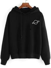 Load image into Gallery viewer, OEAK Women Hoodies Casual Kpop Planet Print Solid Loose Drawstring Sweatshirt Long Sleeve Hooded 2019 Autumn Female Pullover