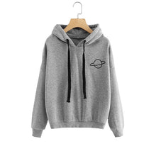 Load image into Gallery viewer, OEAK Women Hoodies Casual Kpop Planet Print Solid Loose Drawstring Sweatshirt Long Sleeve Hooded 2019 Autumn Female Pullover