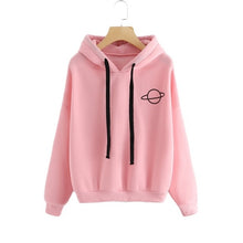 Load image into Gallery viewer, OEAK Women Hoodies Casual Kpop Planet Print Solid Loose Drawstring Sweatshirt Long Sleeve Hooded 2019 Autumn Female Pullover