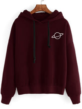 Load image into Gallery viewer, OEAK Women Hoodies Casual Kpop Planet Print Solid Loose Drawstring Sweatshirt Long Sleeve Hooded 2019 Autumn Female Pullover