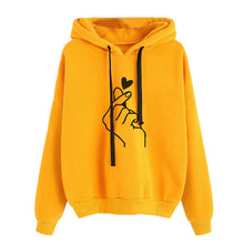 Load image into Gallery viewer, Sweatshirts 2019 Print Womens Long Sleeve Hoody Jumper Pullover Top Blouse Femme Heart Love Pattern Sweatshirt Plus Size
