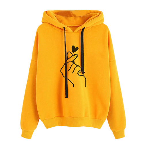 Sweatshirts 2019 Print Womens Long Sleeve Hoody Jumper Pullover Top Blouse Femme Heart Love Pattern Sweatshirt Plus Size
