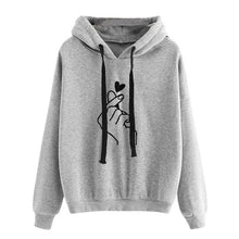 Load image into Gallery viewer, Sweatshirts 2019 Print Womens Long Sleeve Hoody Jumper Pullover Top Blouse Femme Heart Love Pattern Sweatshirt Plus Size