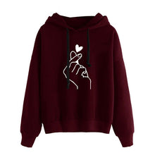 Load image into Gallery viewer, Sweatshirts 2019 Print Womens Long Sleeve Hoody Jumper Pullover Top Blouse Femme Heart Love Pattern Sweatshirt Plus Size