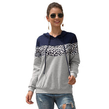 Load image into Gallery viewer, 2019 autumn and winter new women&#39;s  jacket with hooded shirt hot leopard stitching hooded drawstring women