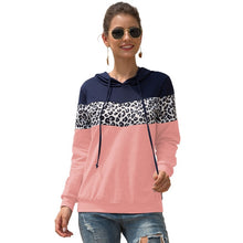 Load image into Gallery viewer, 2019 autumn and winter new women&#39;s  jacket with hooded shirt hot leopard stitching hooded drawstring women