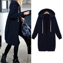 Load image into Gallery viewer, 5XL Plus size hoodie 2018 New Autumn Winte Women Casual Long Zipper Hooded Jacket Hoodies Sweatshirt 8 colors hoodies