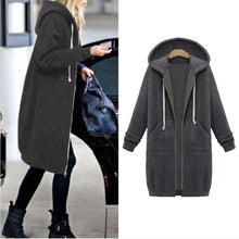 Load image into Gallery viewer, 5XL Plus size hoodie 2018 New Autumn Winte Women Casual Long Zipper Hooded Jacket Hoodies Sweatshirt 8 colors hoodies